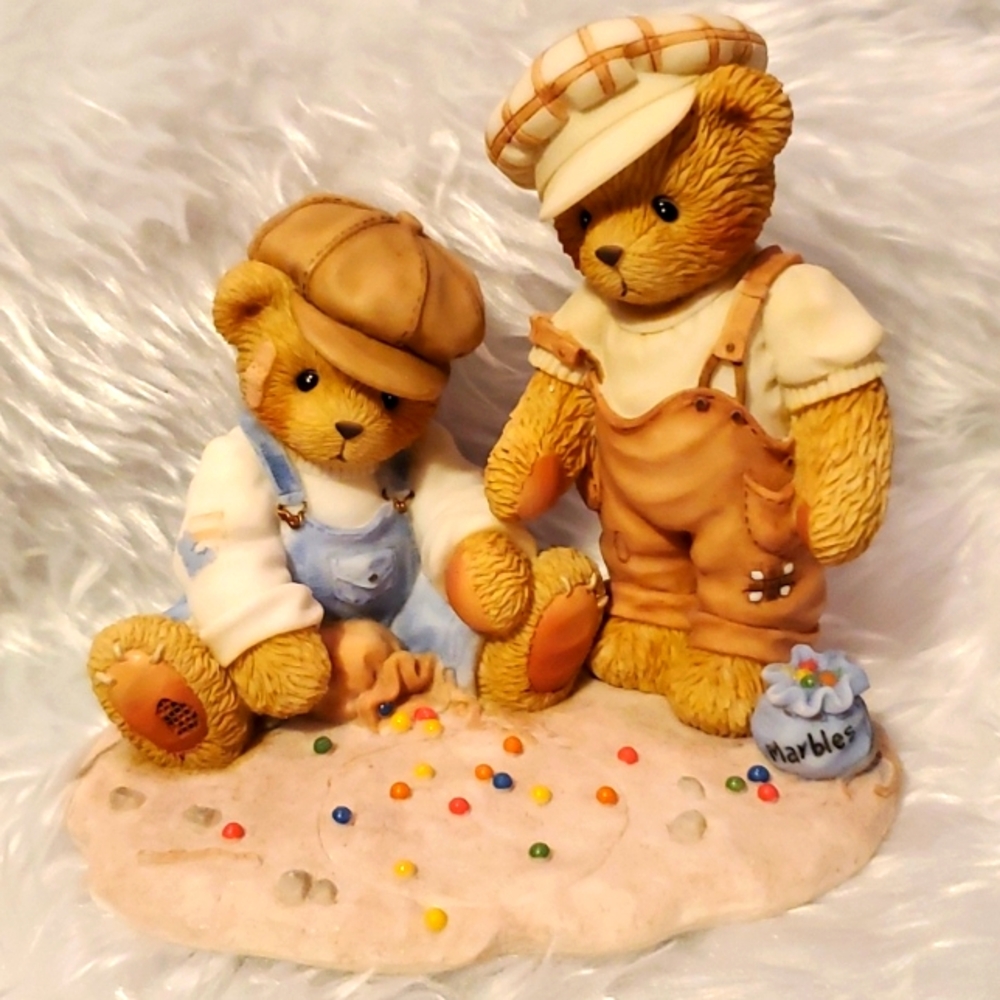 Cherished Teddies Enesco Figurine "Shooting For Keeps",  2001